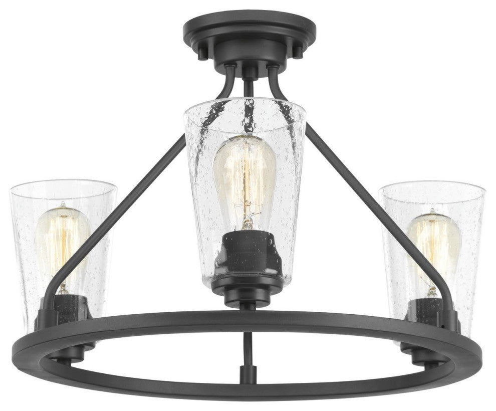 Debut 3-Light Semi-Flush Convertible, Graphite