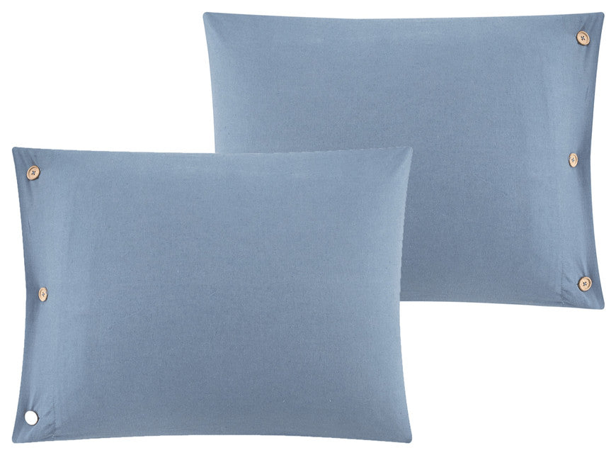 Navy Blue King 100% Cotton 140 Thread Count Washable Duvet Cover Set