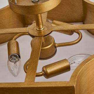 3-Light Modern Gold Semi-Flush Mount Lighting