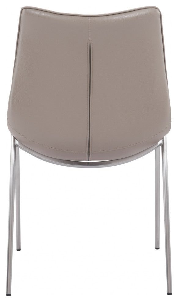 Stich Gray Faux Leather Side or Dining Chairs Set of 2 Chairs