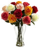 Assorted Blooming Roses With Vase, Assorted