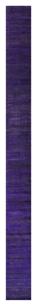 2' 6" X 31' 11" Runner Handmade Wool and Silk Super Savannah Gabbeh Rug Q9011