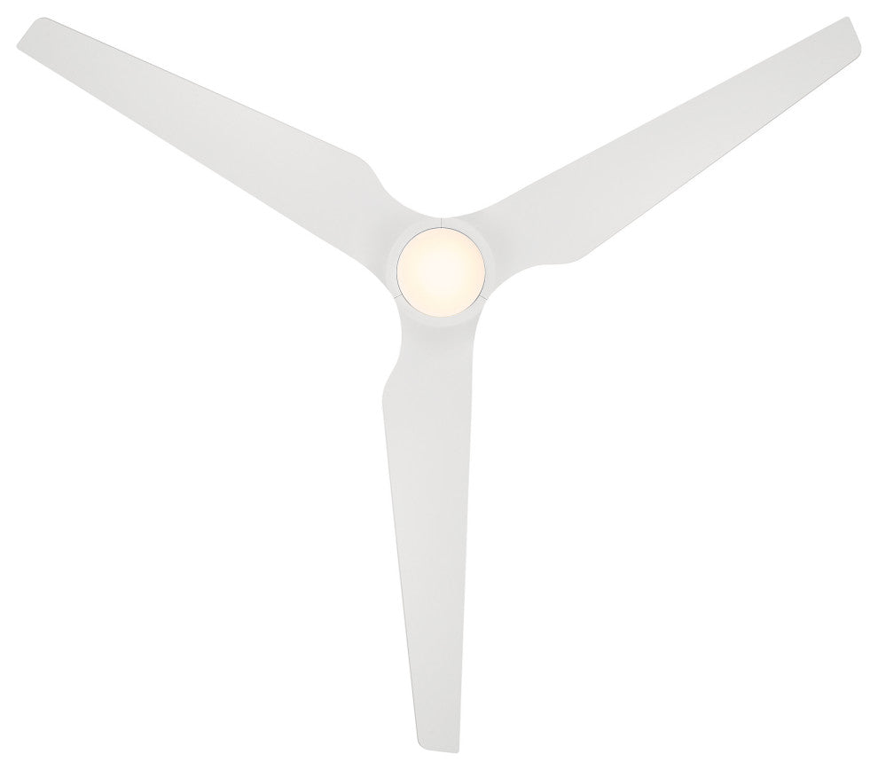 Stella Indoor/Outdoor 3-Blade Smart Ceiling Fan 60" Matte White, Light Kit