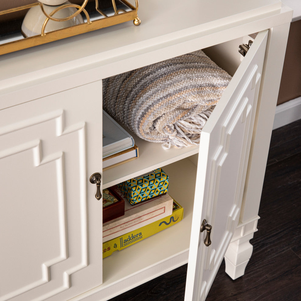 Amble Antique White Double-Door Accent Cabinet