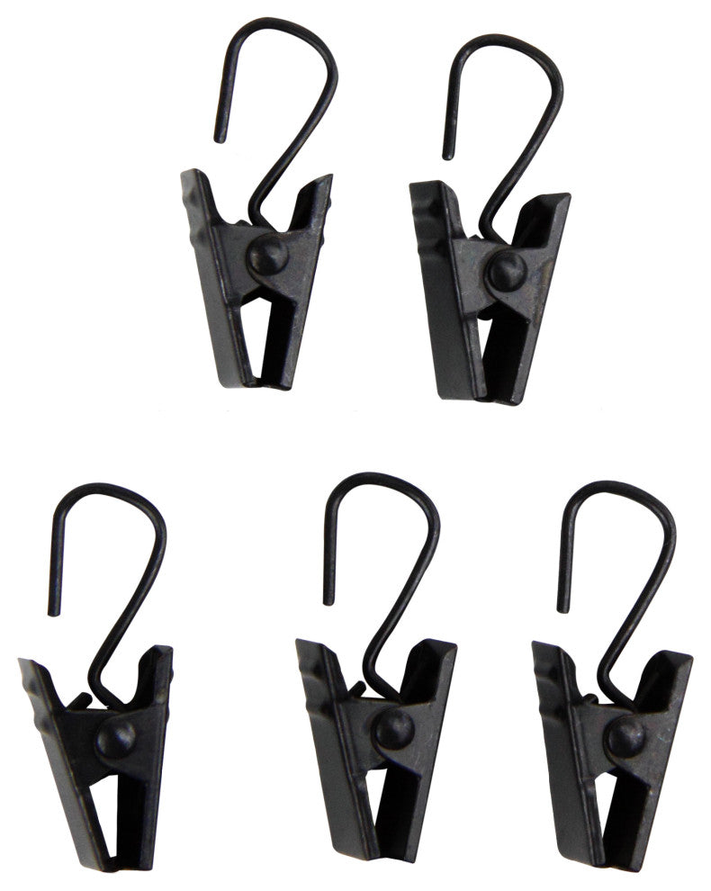 Clips With Hooks, Set of 24, Black