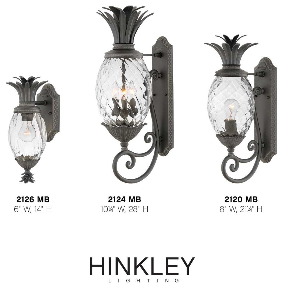 Hinkley Lighting 2124 Plantation 3 Light 28" Tall Outdoor Wall - Museum Black