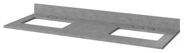 Savino Modern 60" Grey Double Sink Vanity, Steel Grey Cultured Marble Vanity Top