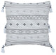 Off-White Machine Woven with Tassels Conti Throw Pillow, 20" x 20"