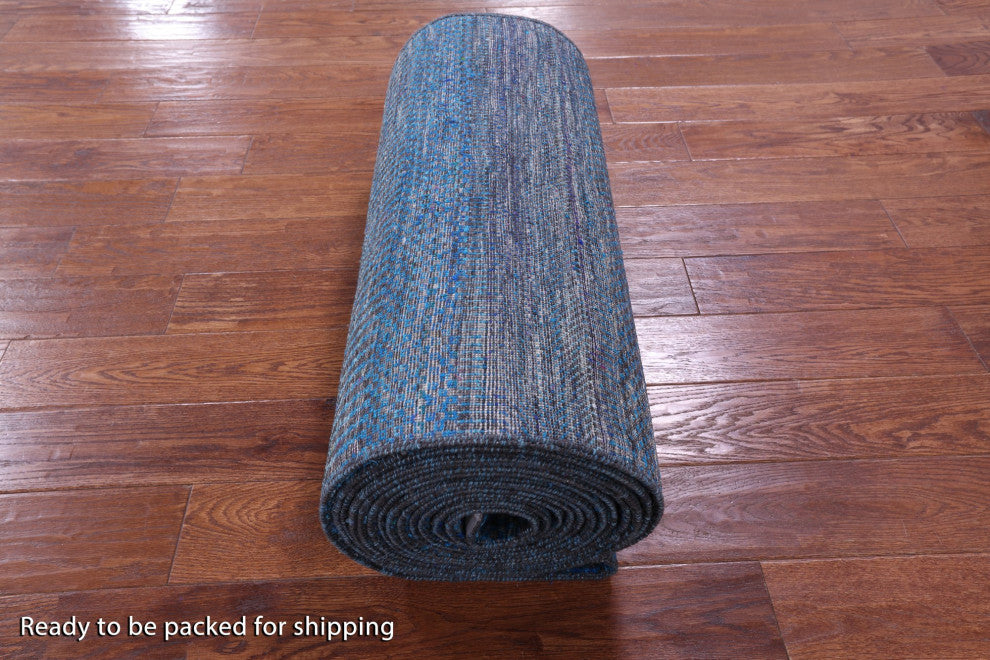 Savannah Gabbeh Hand Knotted Wool and Silk Runner Rug 2' 7" X 26' 2" Q8628
