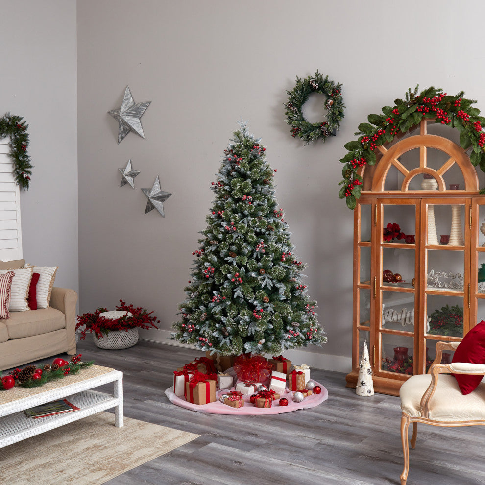 T3032 7.5' Snow Tipped Aspen Spruce Pre-Lit Artificial Christmas Tree