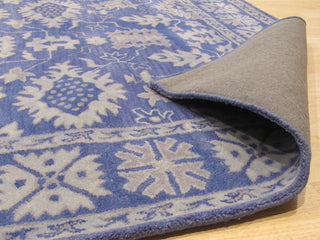 EORC Blue Hand-Tufted Wool Overdyed Rug, 4'x6'