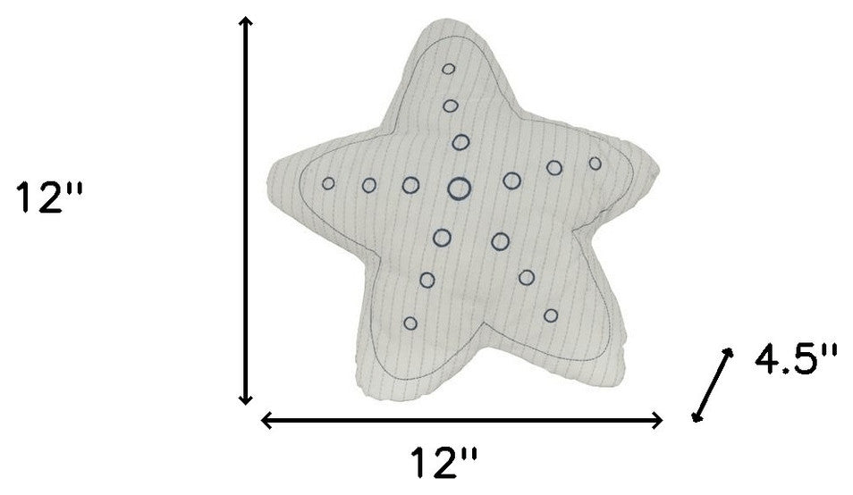 Set of Two 12" X 12" White Star Starfish Coastal Throw Pillow