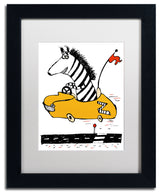 'Zippy Zebra' Matted Framed Canvas Art by Carla Martell