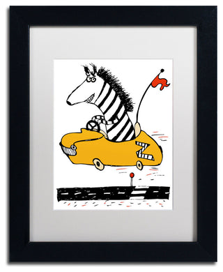 'Zippy Zebra' Matted Framed Canvas Art by Carla Martell