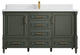 Aberdeen 60 Single Bathroom Vanity in Pewter Green 1.5" White Quartz