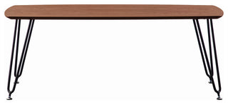 Elmwood 47" Coffee Table Rectangular MDF Tabletop, Black Iron, Walnut