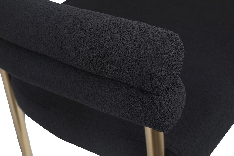 Brielle Boucle Fabric Upholstered  Dining Chair (Set of 2), Black