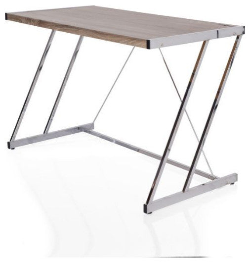 Cool Oak and Chrome USB Desk