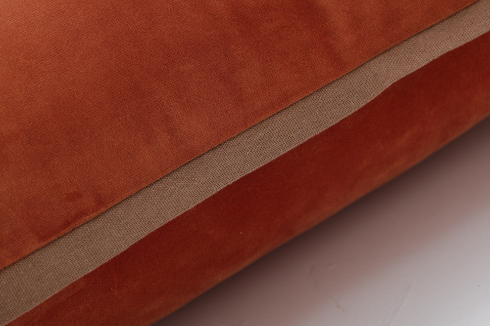 Velvet Flange Cinnamon Orange Throw Pillow, 18"