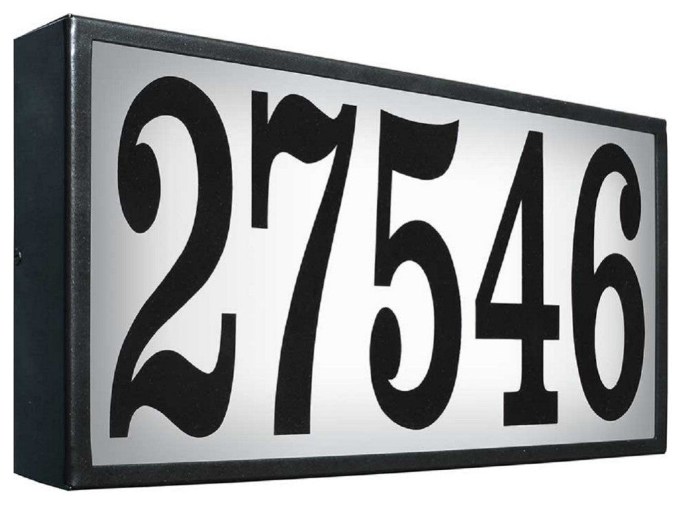 Serrano, Xtra Large Lighted Address Plaque With Led Lights, Black Frame Only