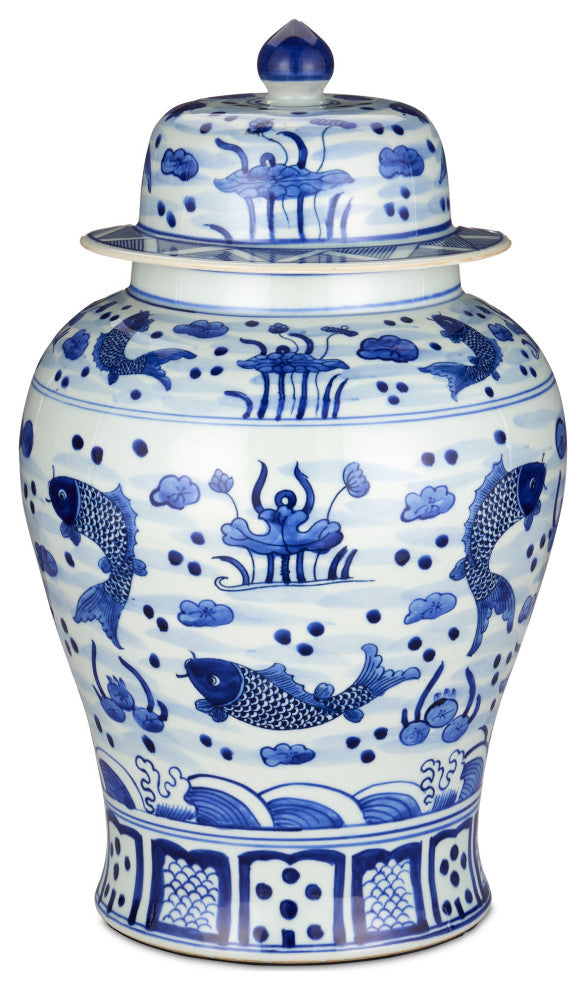 South Sea Blue and White Large Temple Jar