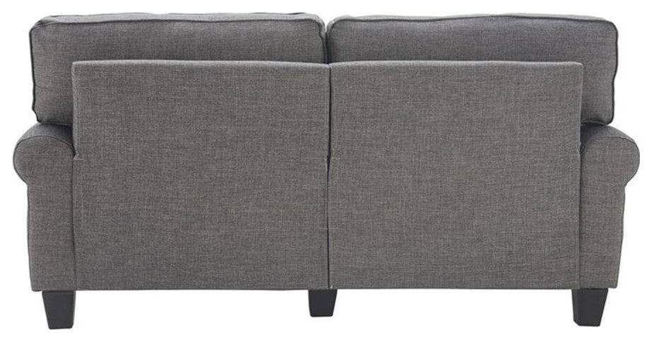 Home Square 2-Piece Set with 73" Sofa and Tufted Slipper Chair in Gray