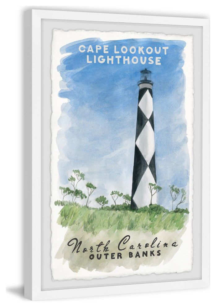"Cape Lighthouse" Framed Painting Print, 24x36