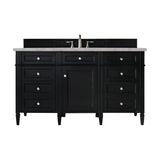 Brittany 60" Single Vanity, Black Onyx, Victorian Silver Quartz