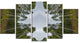 Circle Composition of Coniferous Trees, Landscape Canvas Art, 60"x32", 5 Panels