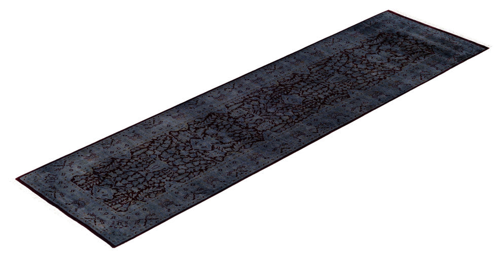 Overdyed One-of-a-Kind Hand-Knotted Area Rug Gray, 2' 6" x 9' 3"