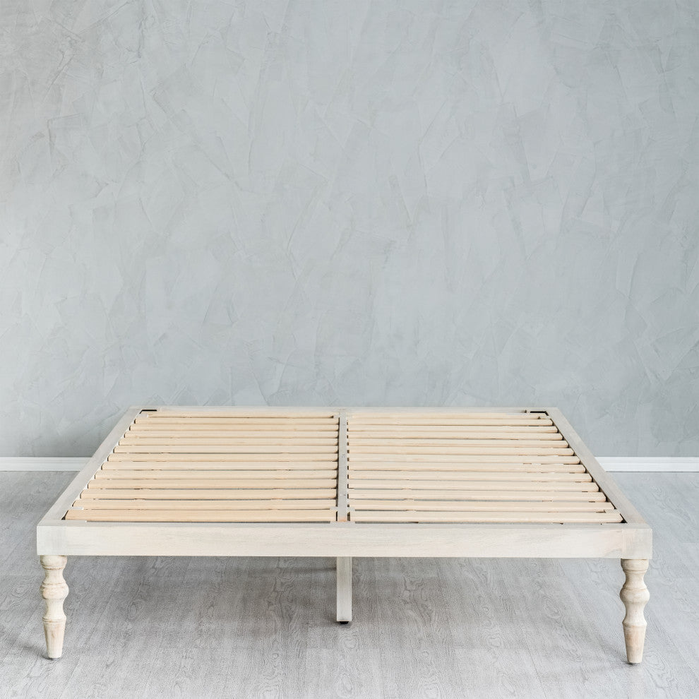 Rhonda Platform Bed, Whitewash, King