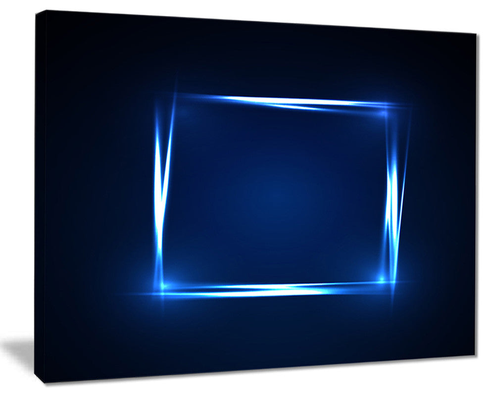 "Neon Shape Blue" Abstract Digital Art Canvas Print