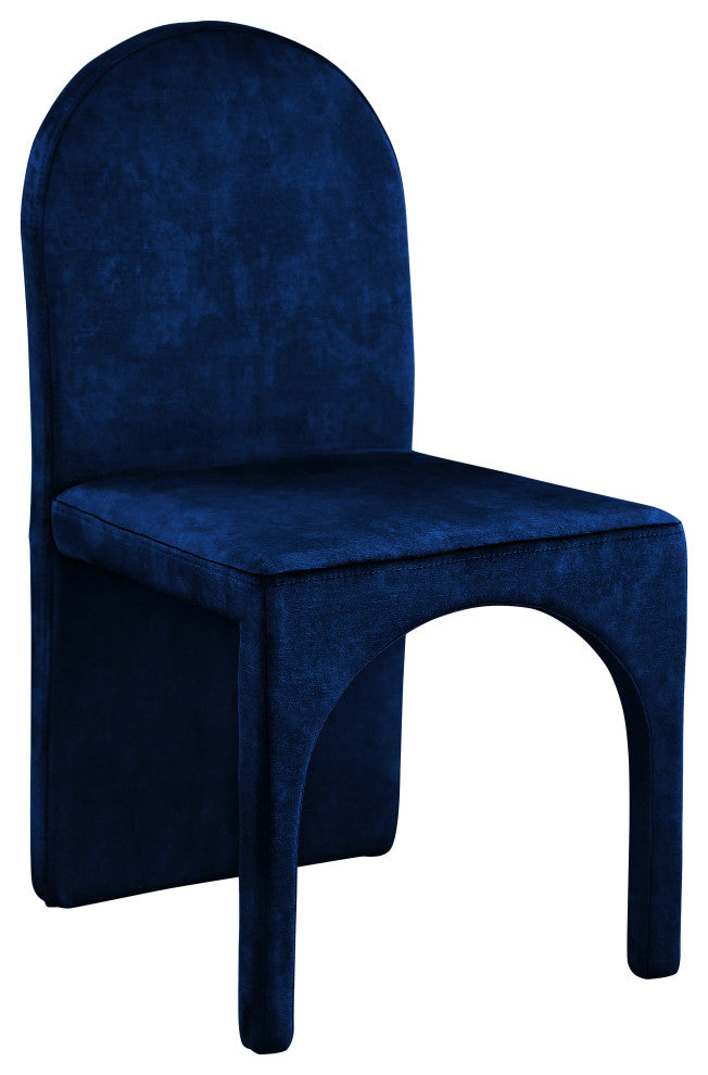 Summer Velvet Upholstered Dining Arm Chair (Set of 2), Navy, Side Chair