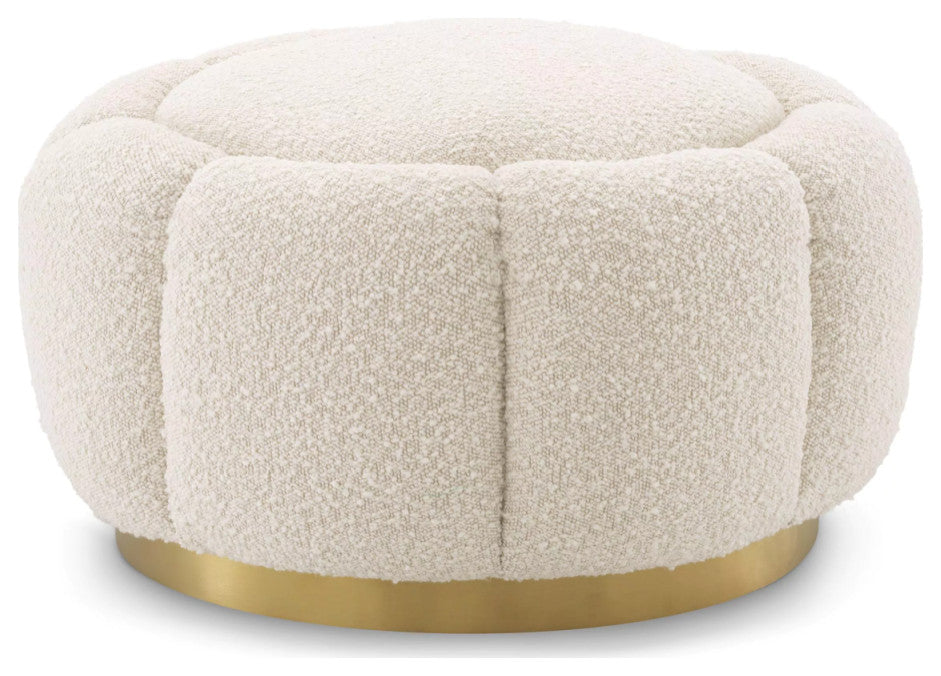 Cream BouclâˆšÂ© Modern Ottoman | Eichholtz Inger