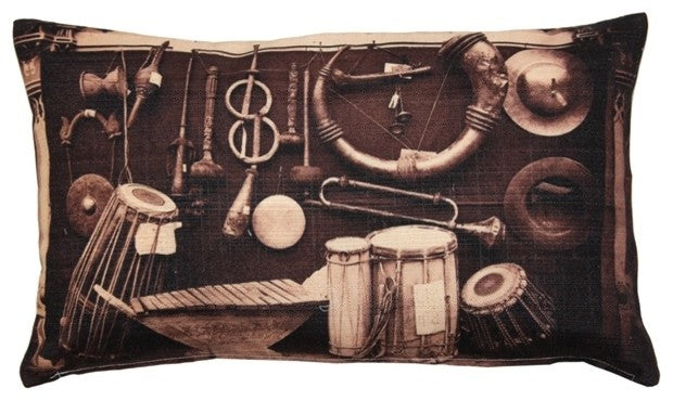 Pillow Decor - Musical Instruments Throw Pillow 12x20