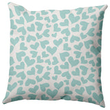 18" x 18" Patterned Hearts Valentine's Decorative Indoor Pillow, Wave Top Blue