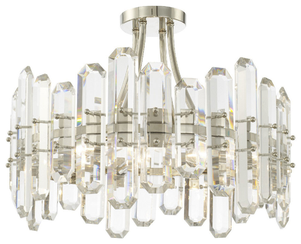 Crystorama Lighting Group BOL-8884 Bolton 4 Light 21"W Semi-Flush - Polished
