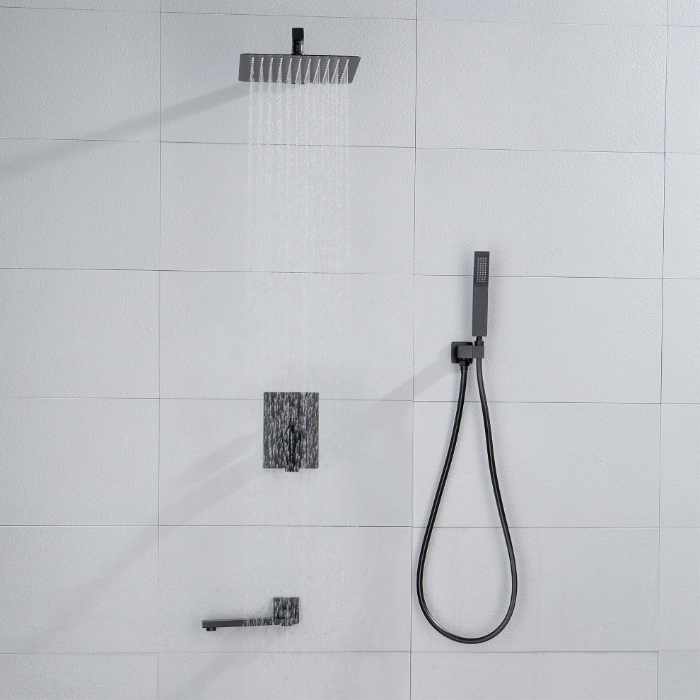 10" Shower System With Shower, Matte Black