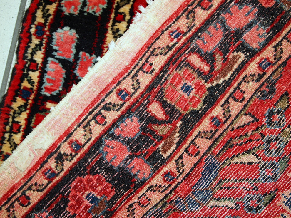 Handmade antique Persian Lilihan runner 2.7' x 23.3' (84cm x 712cm) 1910s