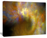 Blur Yellow Sky with Stars, Oversized Abstract Canvas Art Print, 60x40