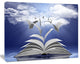 Book Pages Skyward, Oversized Abstract Canvas Art Print, 60x40