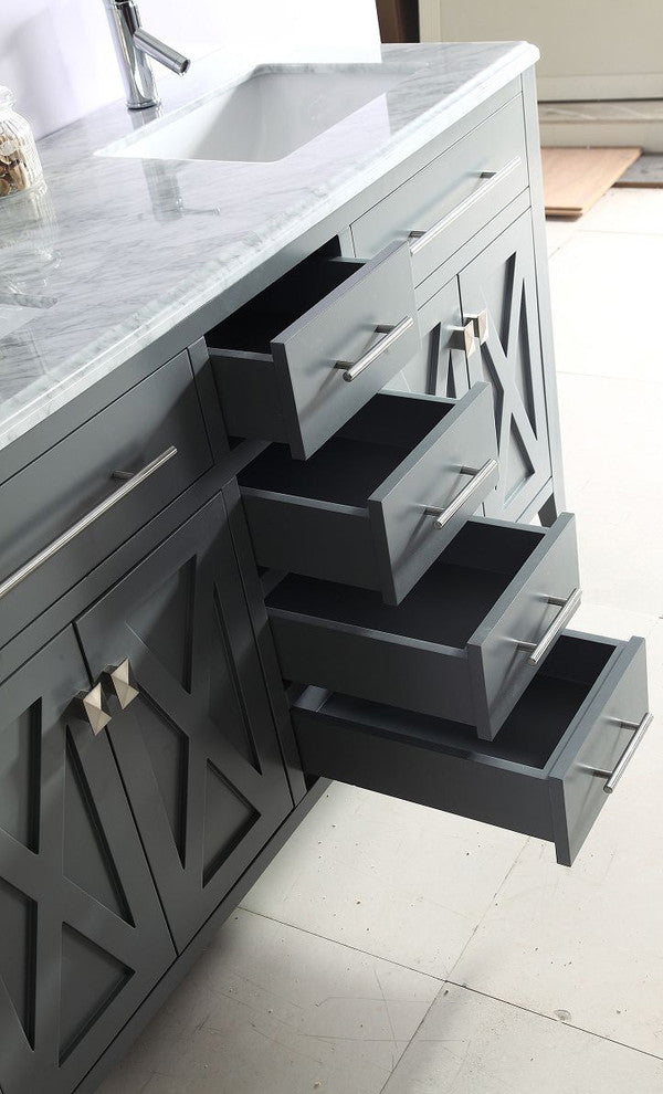 Wimbledon Vanity, Gray, 60"