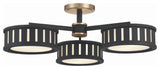 Kendal 6-Light Ceiling Mount, Vibrant Gold / Black Forged