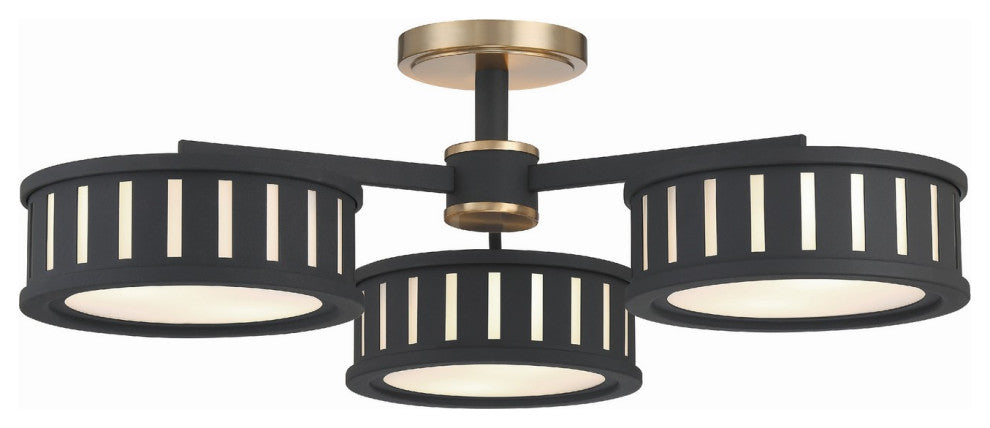 Kendal 6-Light Ceiling Mount, Vibrant Gold / Black Forged