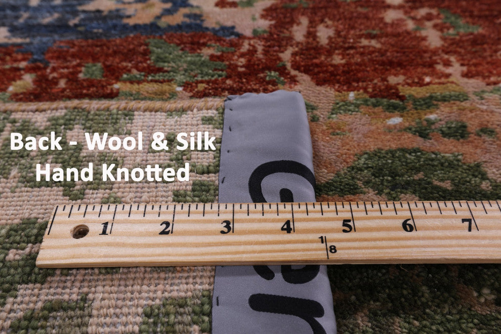 8' 11" X 11' 11" Persian Hand-Knotted Wool and Silk Rug Q6345