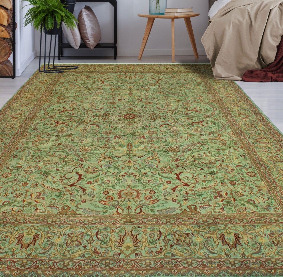 Pak-Persian Chapman Light Green/Rust Rug, 9'0x12'2