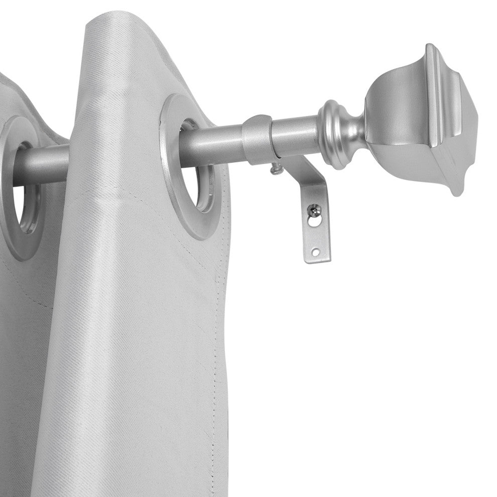 UTOPIA ALLEY 3/4" Single Adjustable Curtain rods for Windows, Nickel, 48"-86"