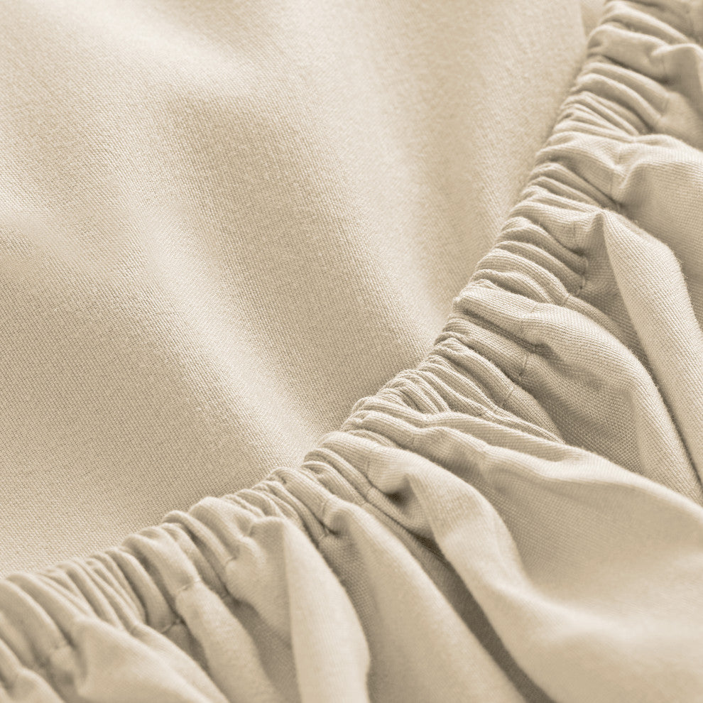 Bare Home Microfiber Fitted Sheets - Set of 2, Sand, Full