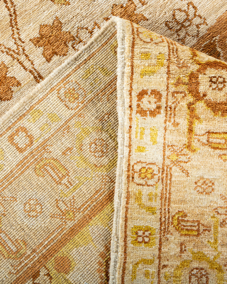 Eclectic, One-of-a-Kind Hand-Knotted Area Rug Ivory, 9' 2" x 11' 4"