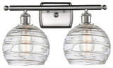 Deco Swirl Bath Vanity Light, Brushed Satin Nickel, Clear